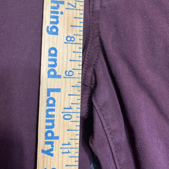 LOFT Pants Womens Size 8 Burgundy Stretch Mid Rise Flat Front Super Skinny Leg - Picture 6 of 10